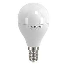 лампа LED шар 6W 4100K E14 Gauss-Elementary