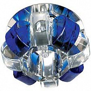 DK31 CH/WH/BL Светильник ЭРА декор "корона" G9,40W,220V, JCD хром/прозрачный/синий (50)