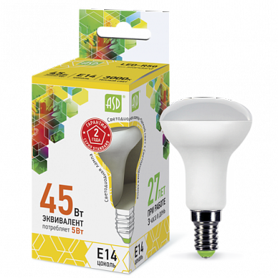 Лампа LED-standard - R50 5Вт 160-260В Е14 3000К 400Лм ASD