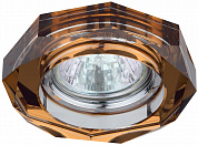 DK6 CH/T Светильник ЭРА декор стекло объемный многогранник MR16,12V/220V, 50W, GU5,3 хром/янтарь (3