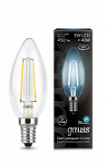 Лампа LED свеча 5W 4100K E14 Filament, Gauss