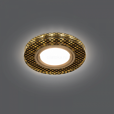 Светильник Gauss Backlight BL076 Круг Кристалл/Черный/Золото, Gu5.3, LED 2700K 1/40