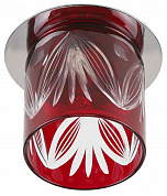 DK53 CH/R Светильник ЭРА декор  cтекл.стакан "листья" G9,220V, 40W, хром/красный (3/30/840)