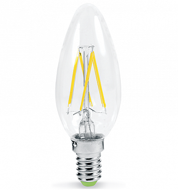 Лампа LED-PREMIUM-СВЕЧА 5.0Вт 160-260В Е14 3000К 450Лм прозрачная ASD
