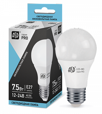 Лампа LED низковольтная LED-MO-12/24V-PRO  7,5ВТ E27 4000K ASD