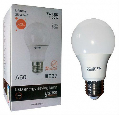 Лампа LED А55  7W 2700K Е27 Gauss-Elementary