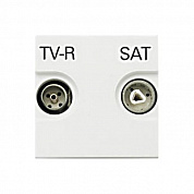 Розетка TV-R-SAT одиночная с накладкой, серия Zenit, цвет альпийский белый