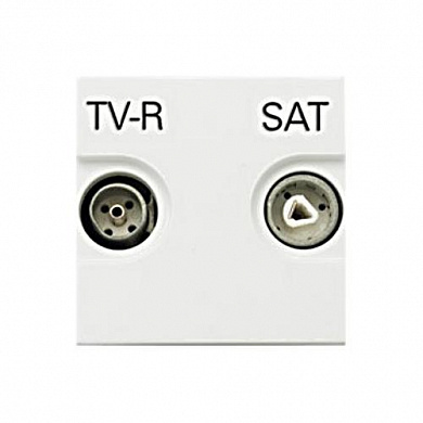 Розетка TV-R-SAT одиночная с накладкой, серия Zenit, цвет альпийский белый