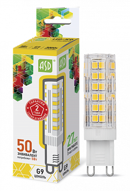 Лампа LED-standard - JCD 5Вт 160-260В G9 3000К ASD