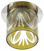 DK53 CH/TEA Светильник ЭРА декор  cтекл.стакан "листья" G9,220V, 40W, хром/чай (3/30/600)