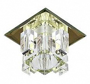 DK2 YL/WH Светильник ЭРА декор "хрустальнй куб с вертик столб." G9,220V, 40W, желтый/прозрачный (3/